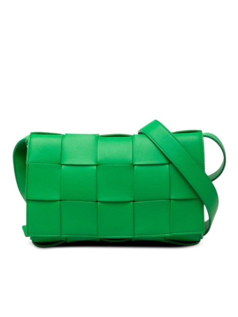 Bottega Veneta Maxi Intrecciato Cassette Crossbody Shoulder Bag Green Leather